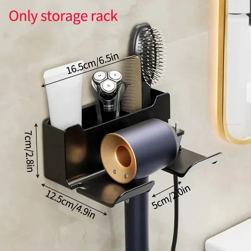 1 x Hair Dryer Holder, Wall Mount Hair Dryer Holder, Flat Iron Holder, Hair Dryer Organizer, Plastic Box, Hair Dryer Holder, Bathroom Organizer