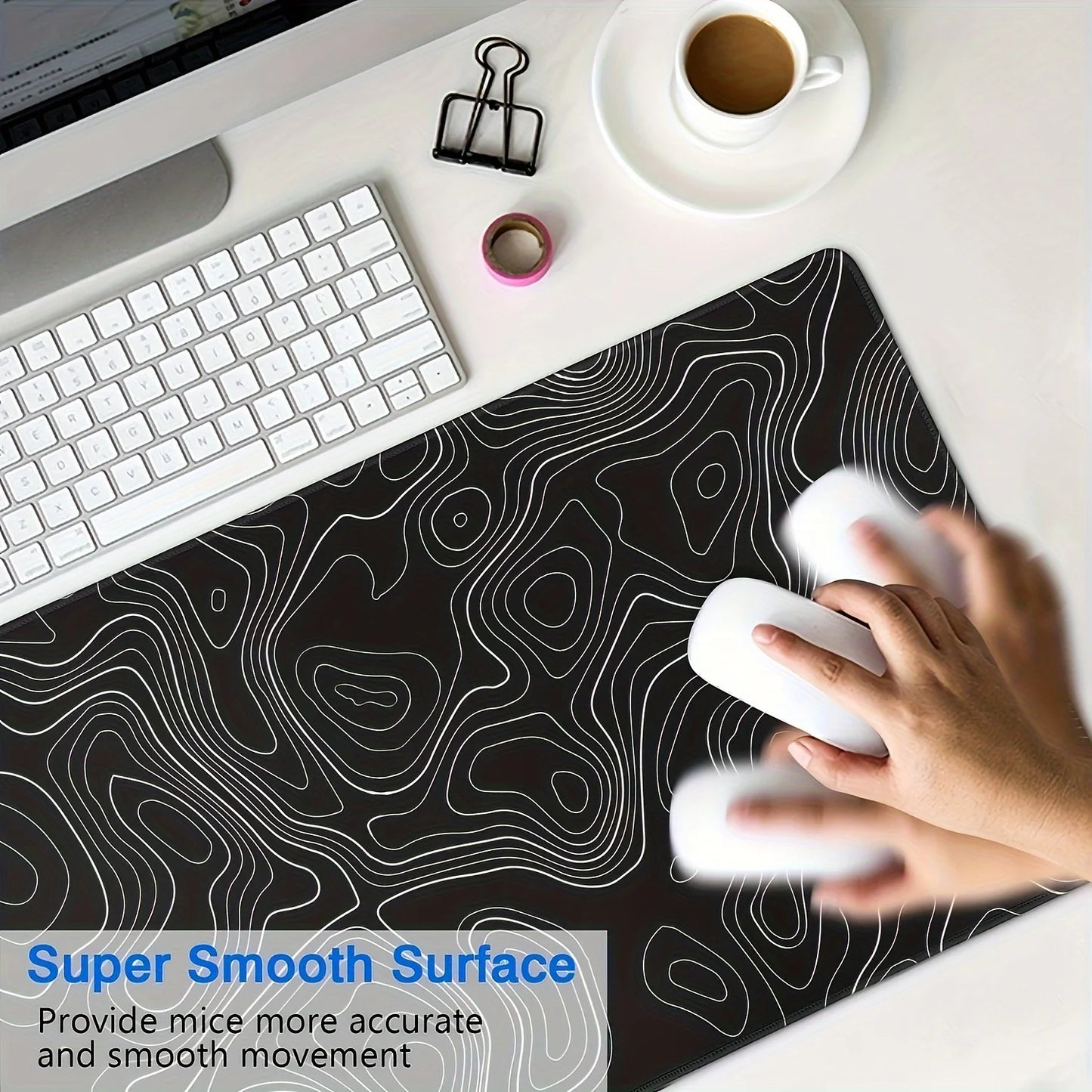 Mouse pad grande para teclado e mouse, tapete antiderrapante de borracha para jogos, mouse pad para laptop