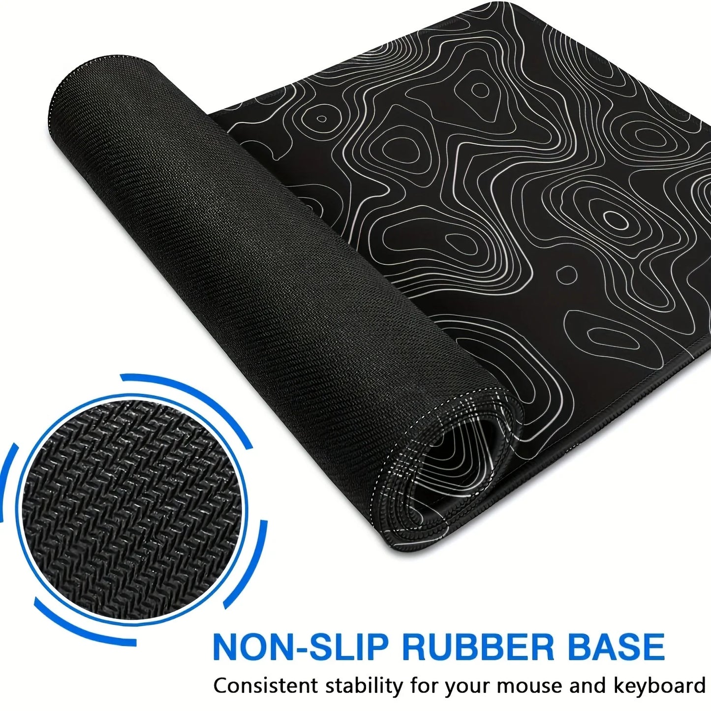 Mouse pad grande para teclado e mouse, tapete antiderrapante de borracha para jogos, mouse pad para laptop