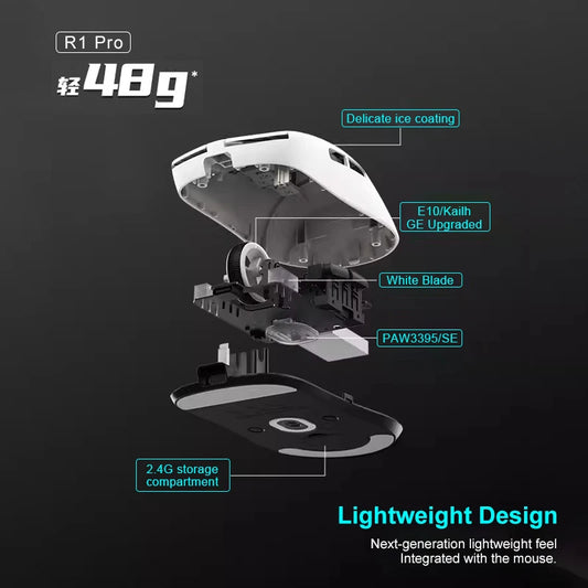 Ratón para juegos ATK VXE R1 Pro MAX Dragonfly R1 Bluetooth PAW3395 2.4G inalámbrico para deportes electrónicos, recargable, ligero y ergonómico