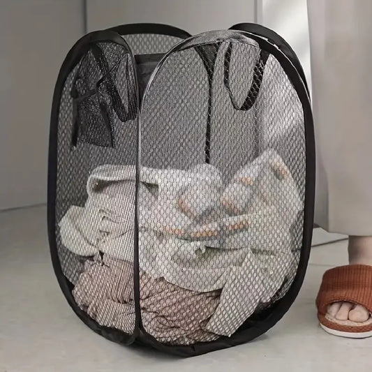 Cesta de lavandería plegable de malla, cesta de lavandería, cesta de almacenamiento de ropa sucia plegable, cesta de almacenamiento de gran capacidad