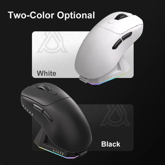 Ratón inalámbrico ligero con cable AJAZZ AJ179 PRO PAW3395 con base de carga magnética, ratón ergonómico para juegos macro, para PC y portátil