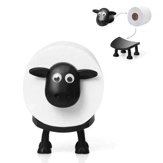1/3 Pieces Sheep Design Toilet Paper Roll Holder, Funny Freestanding Toilet Paper Holder, Black Bathroom Set, Cute Toilet Paper Roll Holder, Bathroom Decor