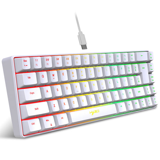 Teclado para juegos de 68 teclas con cable USB, portátil, retroiluminación RGB de 20 teclas para computadoras portátiles con Windows