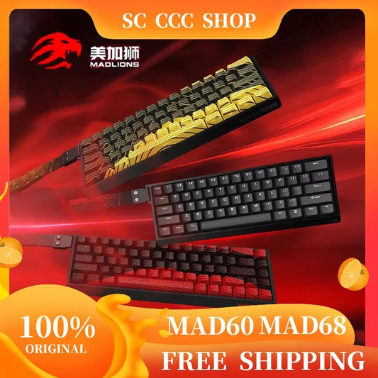Teclado mecánico MADLIONS MAD60/68 HE con interruptor magnético, 61/68 teclas, cableado, intercambio en caliente, disparador rápido, teclado para juegos de eSports, regalo para PC