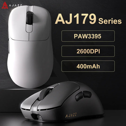 Ratón inalámbrico ligero con cable AJAZZ AJ179 PRO PAW3395 con base de carga magnética, ratón ergonómico para juegos macro, para PC y portátil