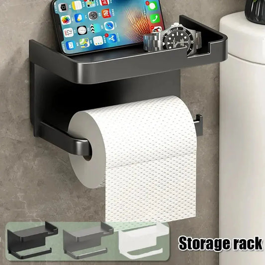 Toilet paper holder, plastic storage rack, kitchen towel, seasoning bottle placement, bathroom wall-mounted paper roll, phone storage